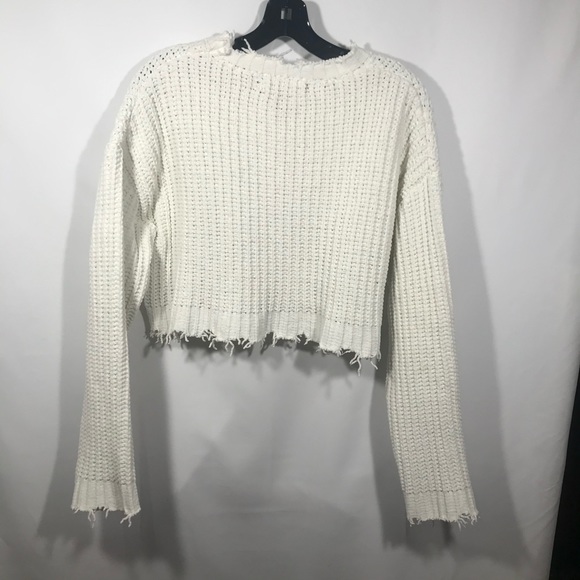 Forever 21 Knit cropped white sweater size small - Picture 2 of 6